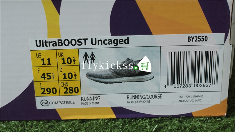 Real Boost Adidas Ultra Boost UB Uncaged Sock Grey BY2550